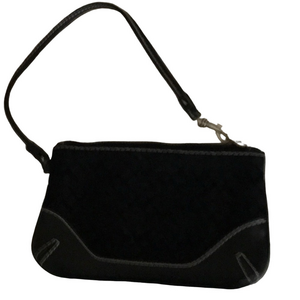 Coach Black Wristlet with White Stitching